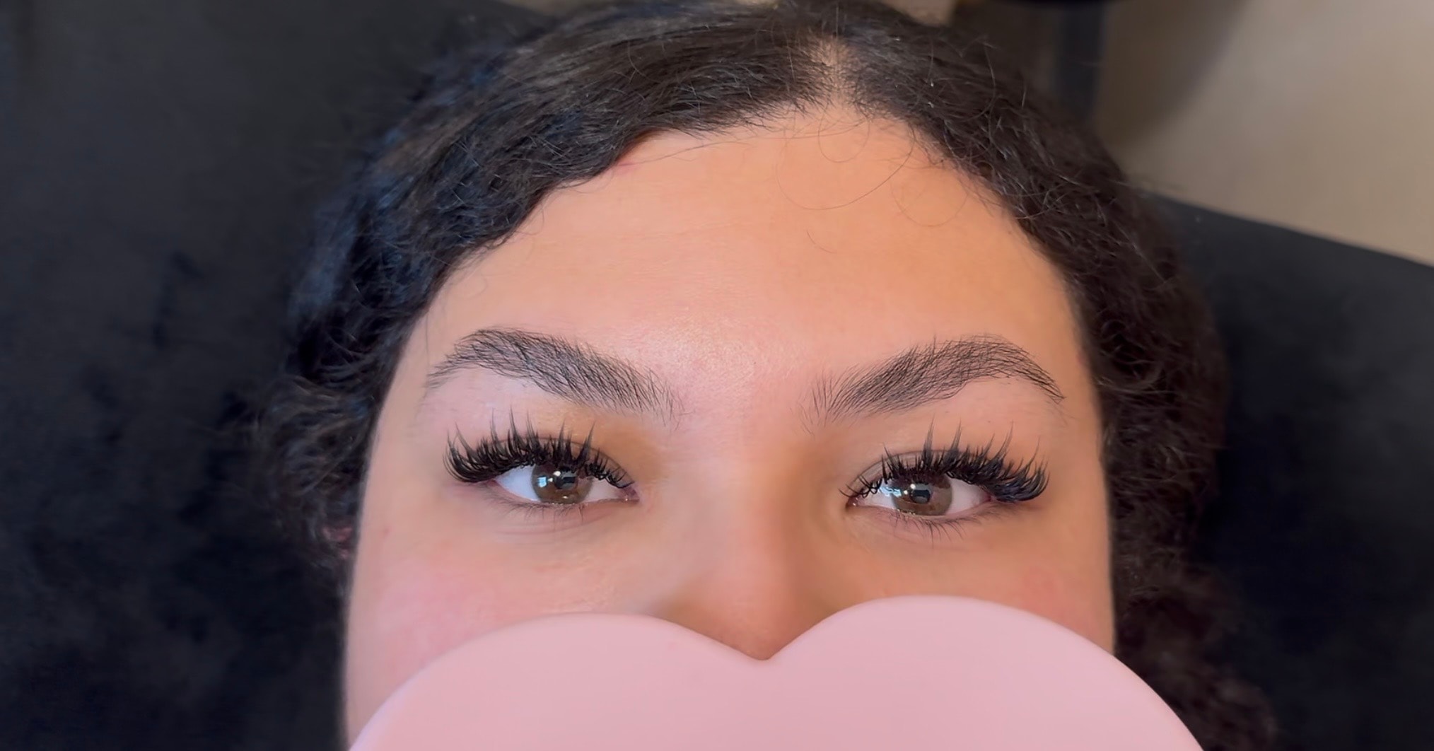 Client with lash extensions